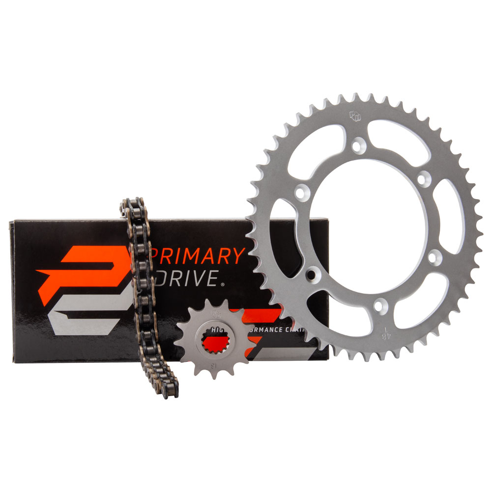 Primary Drive Chain and Sprocket Kit - Steel Rear/X-Ring Chain