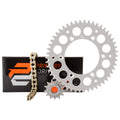 Primary Drive Chain and Sprocket Kit - Aluminum Rear/Gold X-Ring Chain Silver Rear Sprocket
