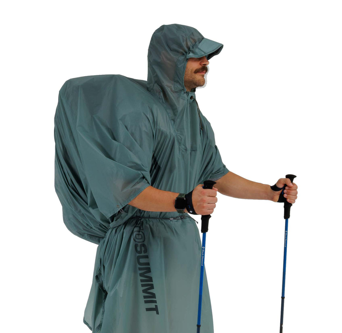 Nylon Tarp Poncho Blue