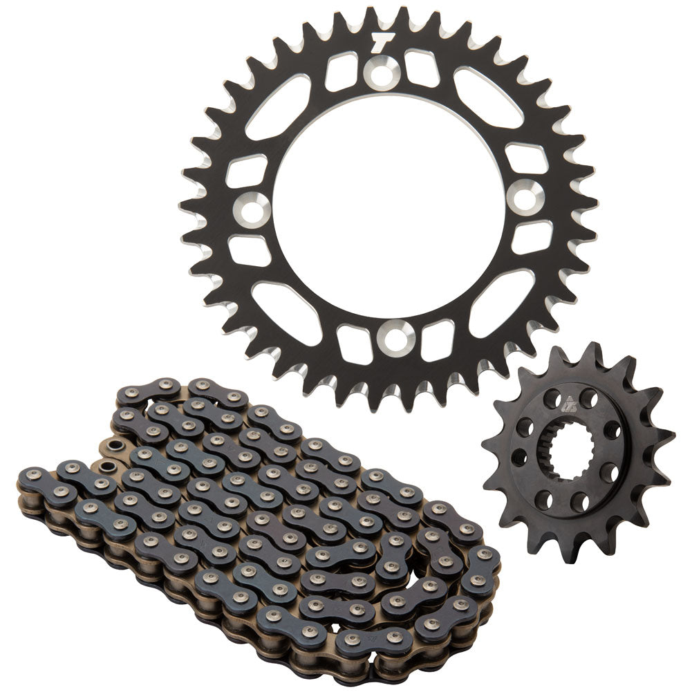 Tusk Chain and Sprocket Kit - Aluminum Rear/O-Ring Chain Black Rear Sprocket